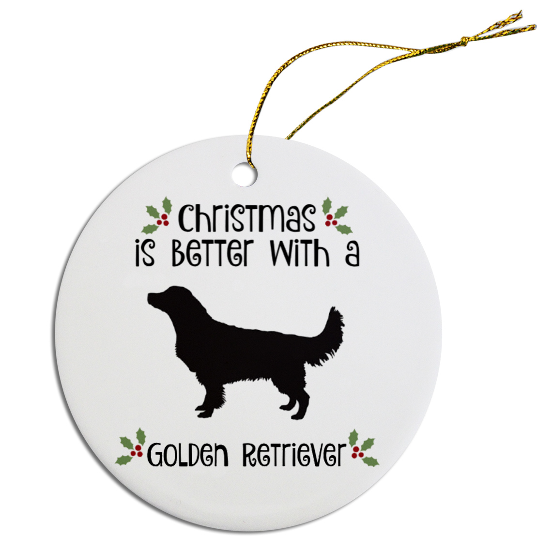 Breed Specific Round Christmas Ornament Golden Retriever